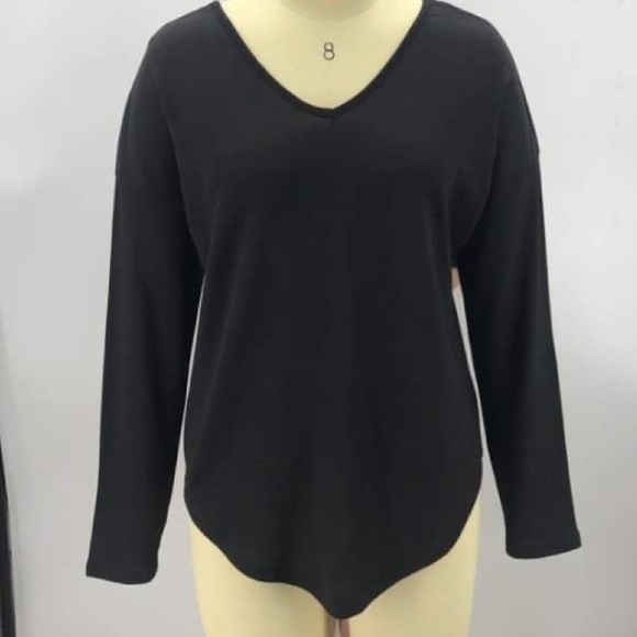Criss Cross Black long Sleeve Top - Picture 3 of 3